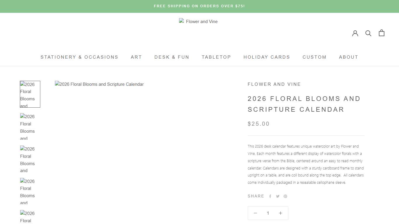 2026 Floral Blooms and Scripture Calendar – Flower and Vine